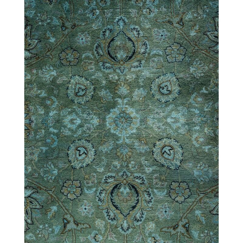 Overton Hand Knotted Wool Vintage Inspired Modern Contemporary Overdyed Gray Area Rug - 9' 2" x 11' 10"