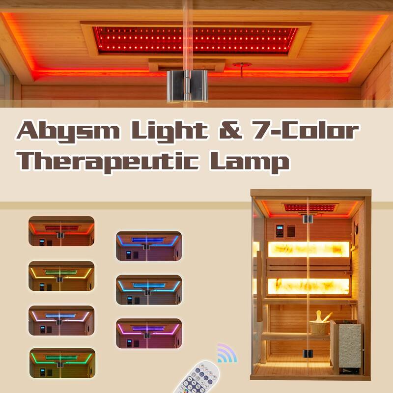EROMMY up to 3 Person Infrared Sauna with 10-Minute Warm-Up Heater Tube and Carbon Plate