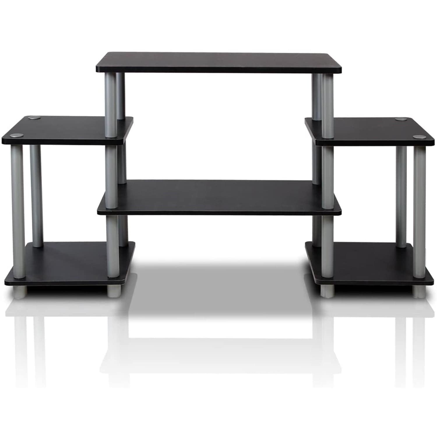 No-Tool Assembly TV Stand for 25-inch TVs, 3 Open Shelves, 50 lbs Capacity, 22.85H x 41.5W x 11.6D inches