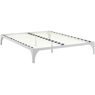 Ollie Silver Steel Platform Bed