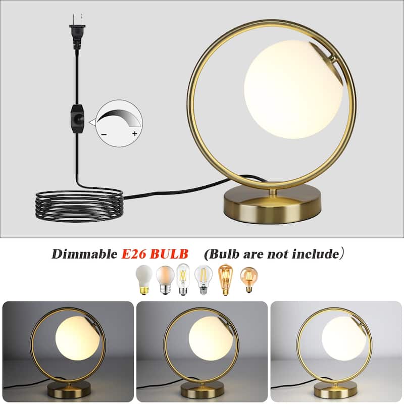 1-Light Gold Table Lamp Desk Lamp Cute Plug in Lamp - 11.8inch