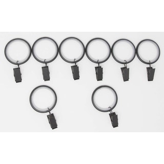 Set of 16 Curtain Drapery Rings with Clips, 1.5-inch Inner Diameter ...