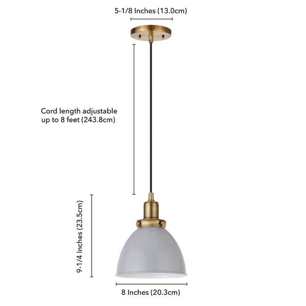 dimension image slide 1 of 12, Madison 8" Wide Pendant with Metal Shade