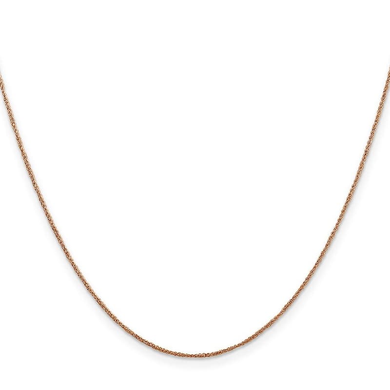 Curata 14K Rose Gold Solid 0.7mm Diamond-Cut Ropa Chain Necklace Options: 16 18 20 24