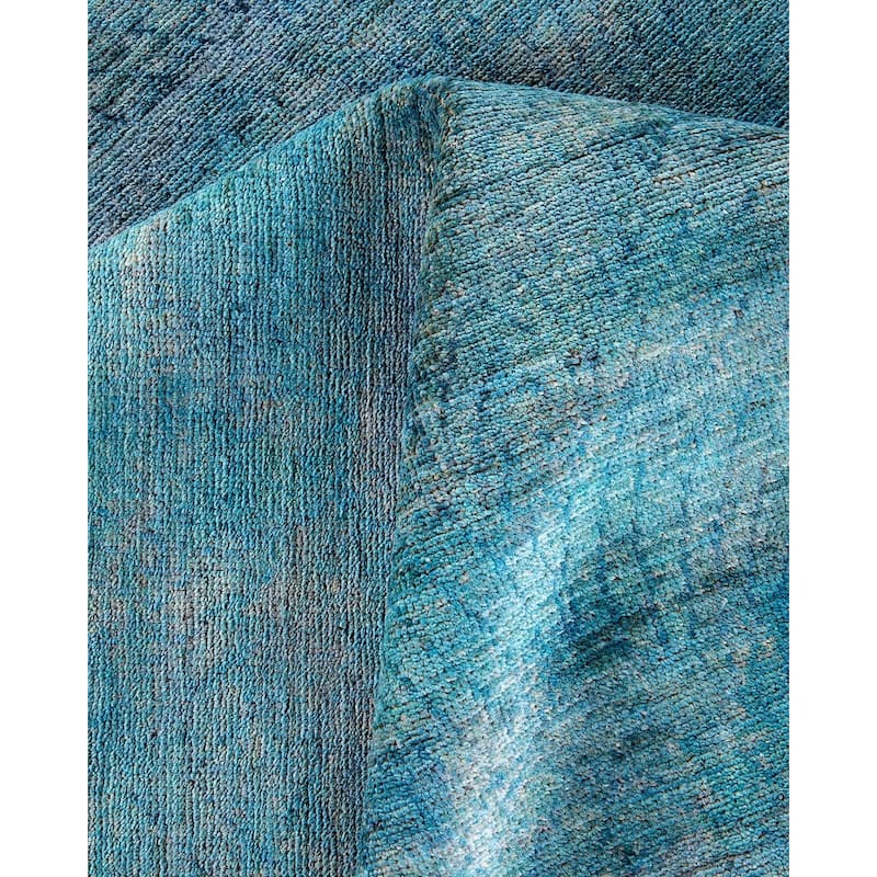 Vibrance, One-of-a-Kind Hand-Knotted Area Rug - Blue, 8' 0" x 10' 3" - 8' 0" x 10' 3"