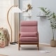 preview thumbnail 81 of 105, High Back Solid Wood Armrest Backrest Leisure Chair Accent Chair
