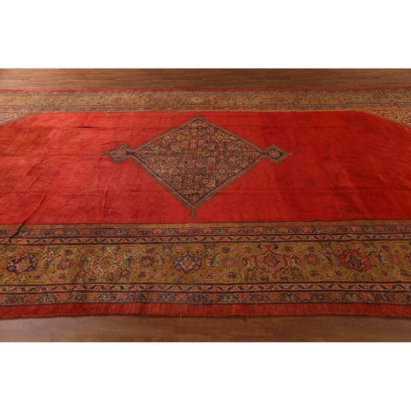 Pre-1900 Antique Sultanabad Persian Large Rug Hand-Knotted Wool Carpet - 9'8"x 16'7"