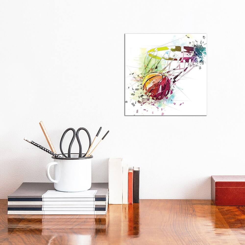 iCanvas "Basketball And Net" by Katia Skye Canvas Print