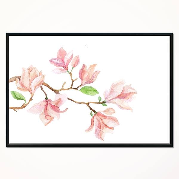 Designart Mongolia Flower Painting Watercolor Floral Framed Canvas Art Print Overstock 18952491 In this video, i will show how easy it is to paint an abstract flower picture with acrylic paints on canvas. design art