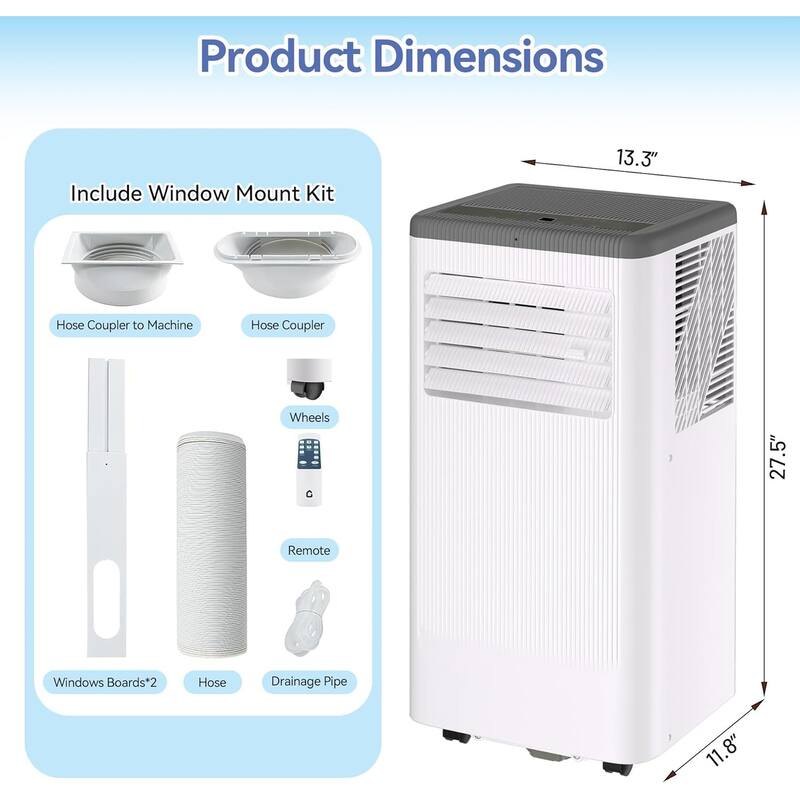 Portable Air Conditioners, Flarhetoric 8000 BTU Cooling/Fan/Dry 3 IN 1 Portable Ac unit for Room 420 SQ.FT