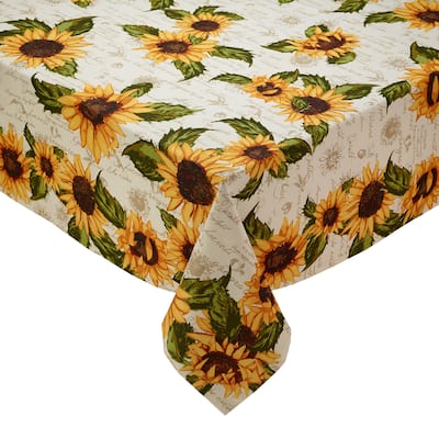 DII Rustic Sunflower Printed Tablecloth - 52 X 52