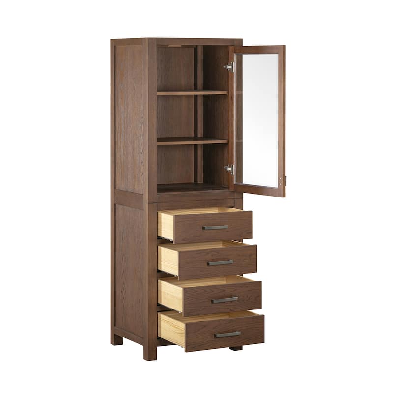 Avanity Modero 24 in. Freestanding Linen Tower with Leveling Feet - 24"W x 19.9"D x 71.3"H