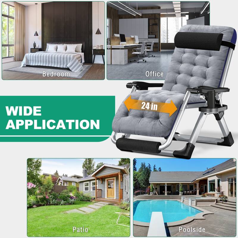 DoCred Oversized XL Zero Gravity Chair, Folding Reclining Lounge On