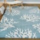 Caistor Coastal Coral Reef Pattern Tropical Area Rug - 7'10" x 10' - Light Blue