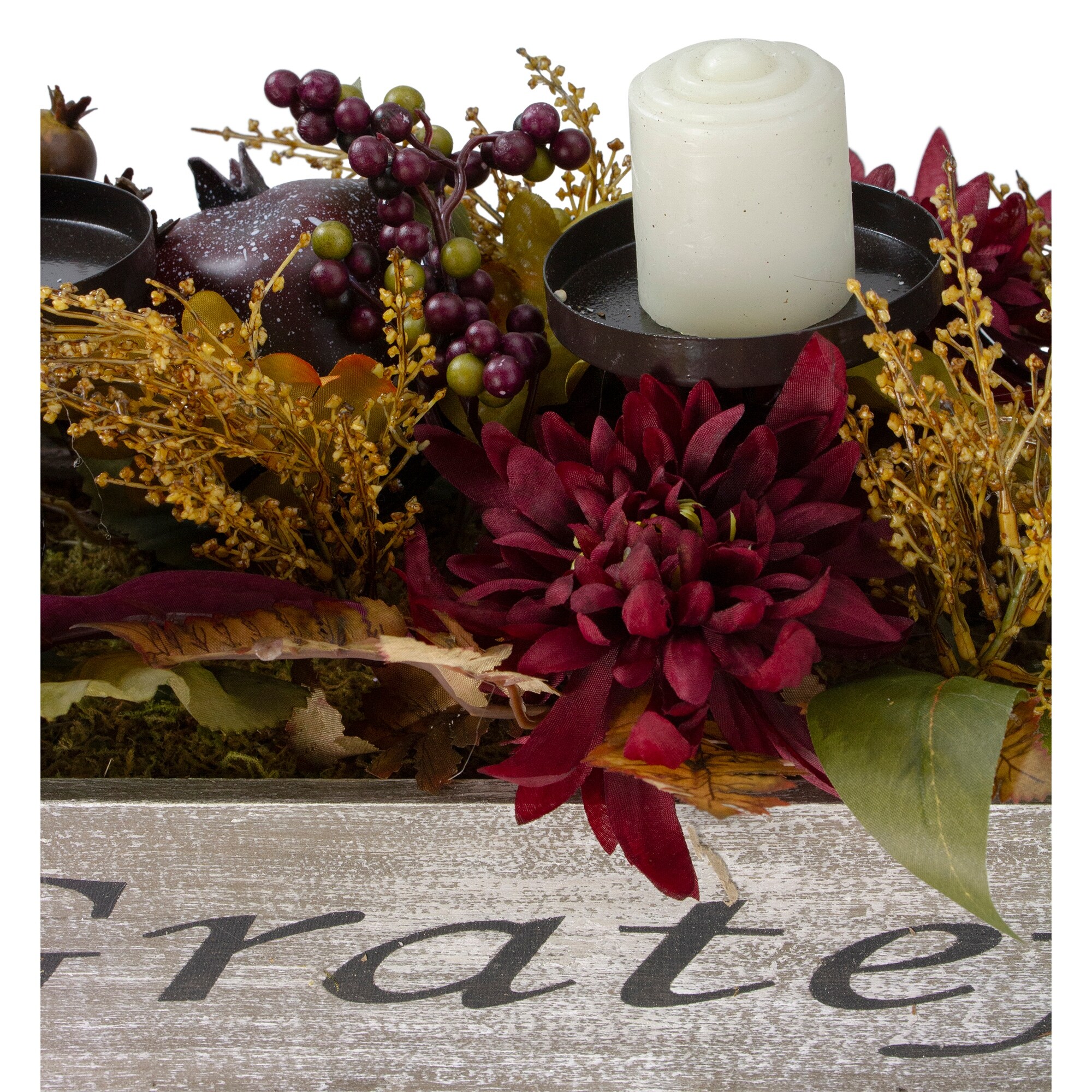 Shop 24 Autumn Harvest Pomegranate 3 Piece Candle Holder In A