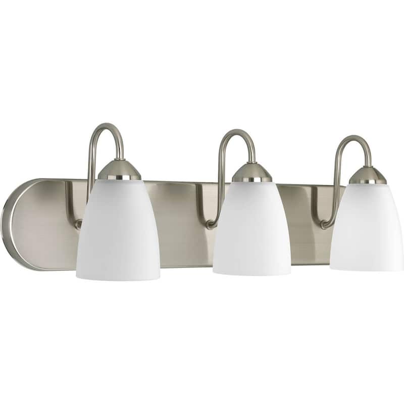 Metric Collection 4-Light Brushed Nickel Etched/Painted White Inside Glass Coastal Bath Vanity Light
