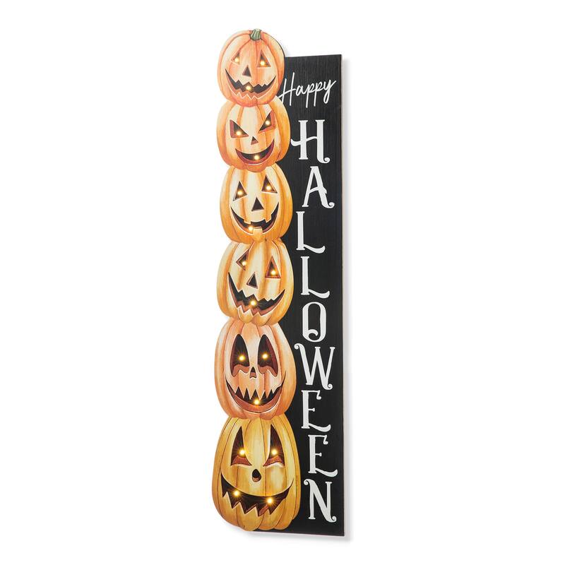 Glitzhome 42"H Halloween Lighted Jack-O-Lantern Pumpkin Porch Decor with Timer
