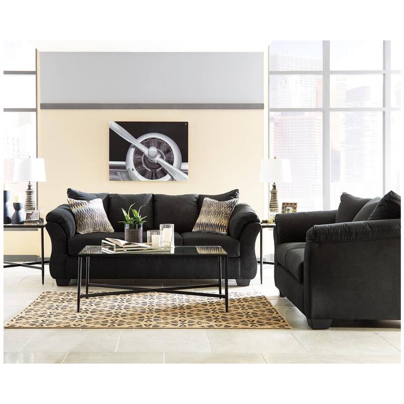 Signature Design by Ashley, Darcy Contemporary Black Sofa