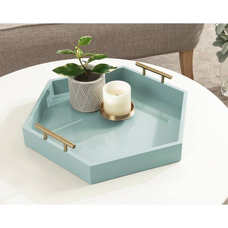 Kate and Laurel Lipton Hexagon Decorative Tray - 18x18