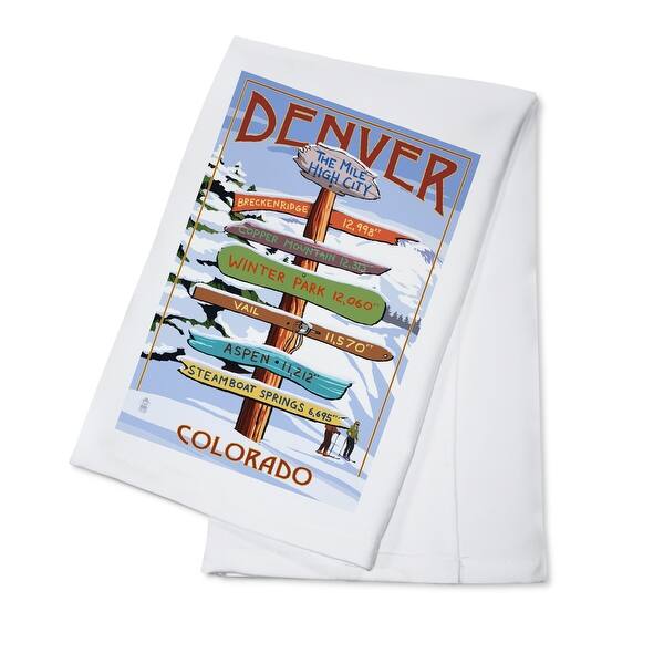 Denver, Colorado Destinations Sign LP Artwork (100 Cotton Towel