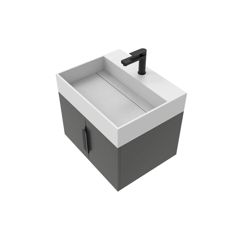 Amazon 24" Wall Mounted Bathroom Vanity Set w/ White Top