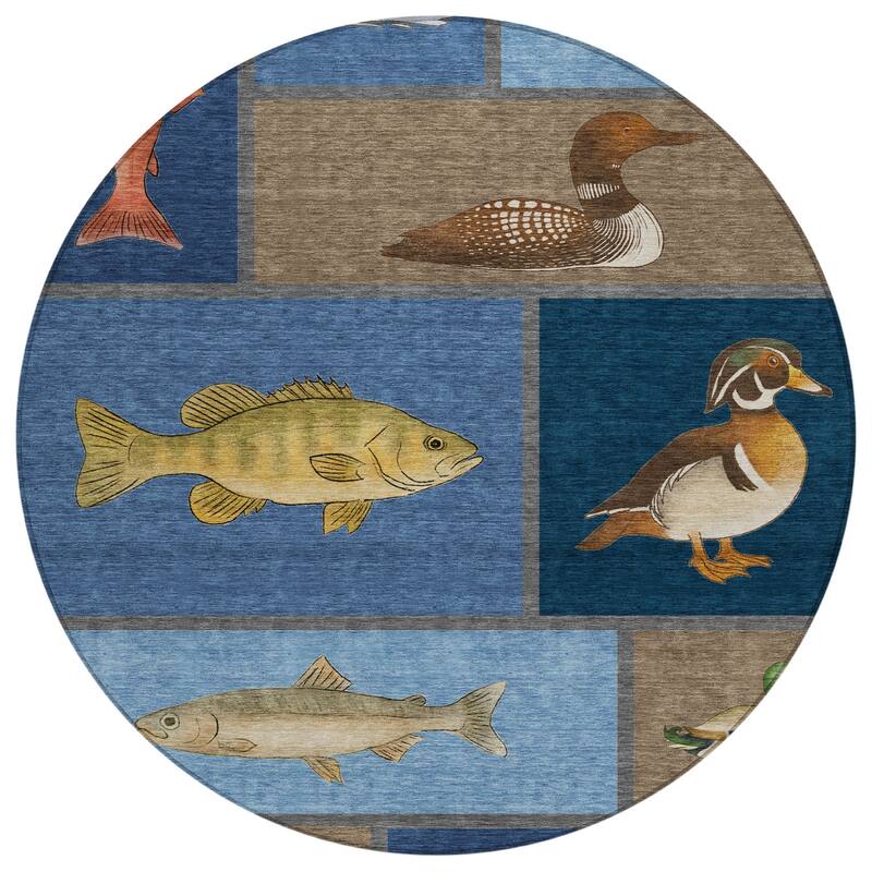 Machine Washable Indoor/ Outdoor Cabin Lodge Chantille Rug