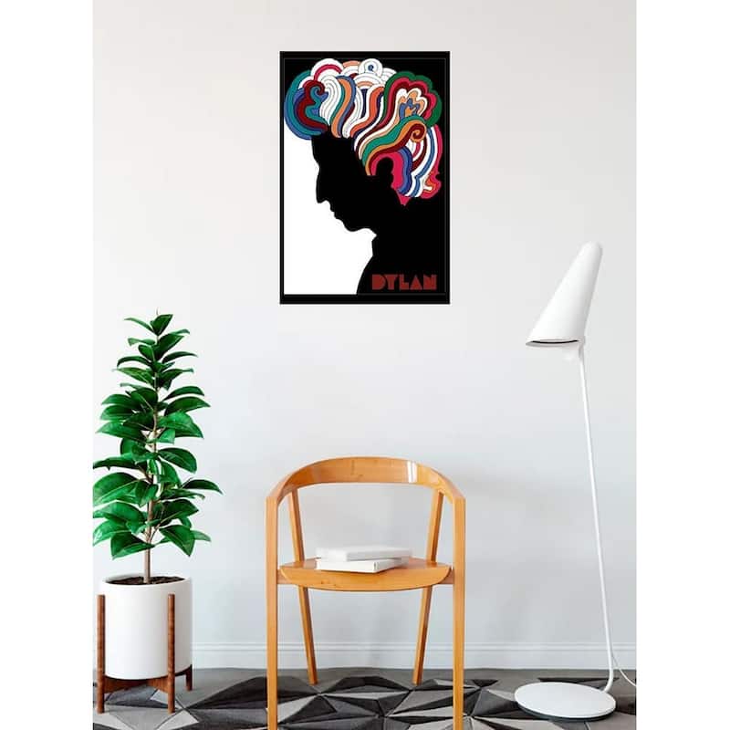 Bob Dylan Hair Silhouette Art Poster - 24 x 36 Inch