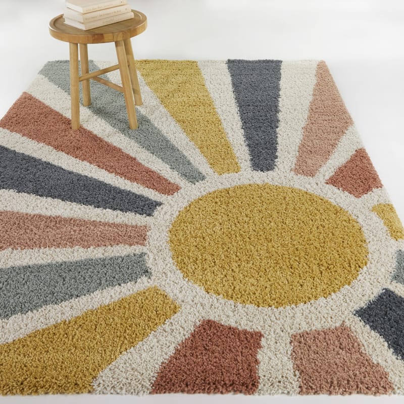 Helia Rainbow Sunrise Shag Area Rug