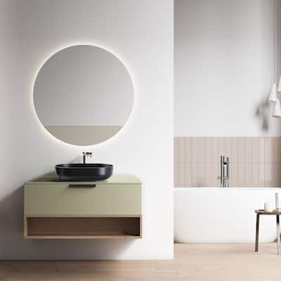 24" Modern Oval Above Bathroom Vessel Sink