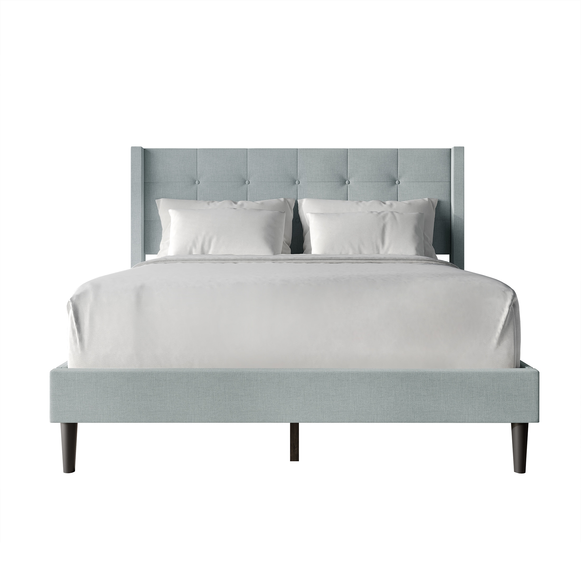 CraftPorch Elegance Wingback Upholstered Linen Bed