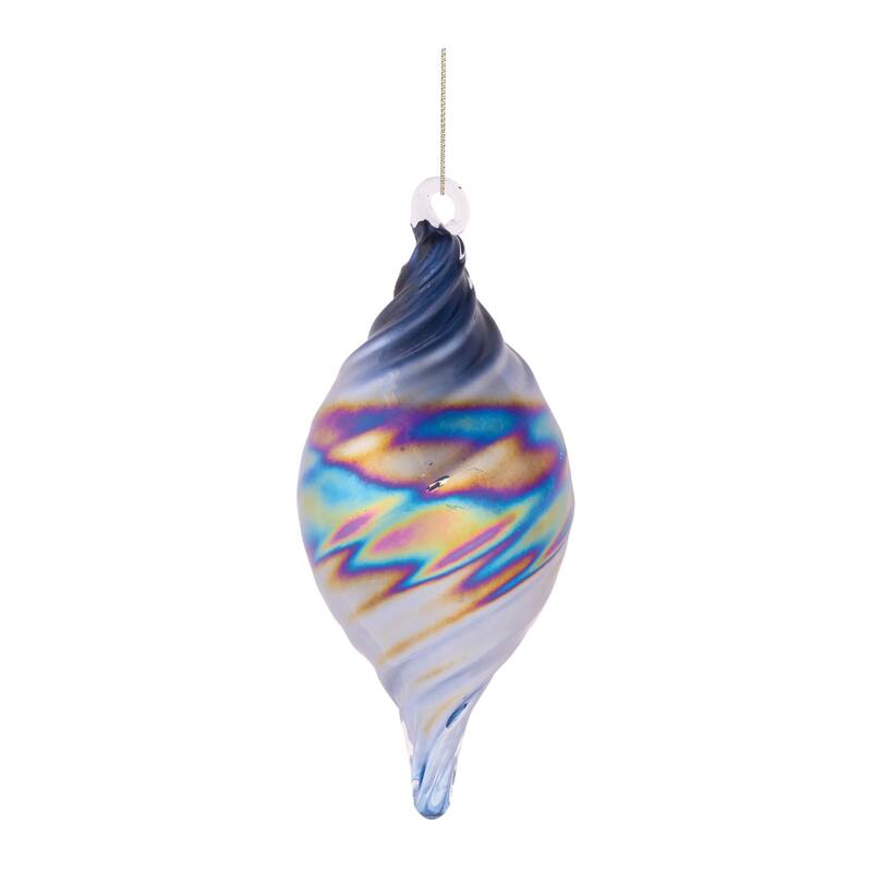 Iridescent Swirled Glass Ornament (Set of 12) - N/A