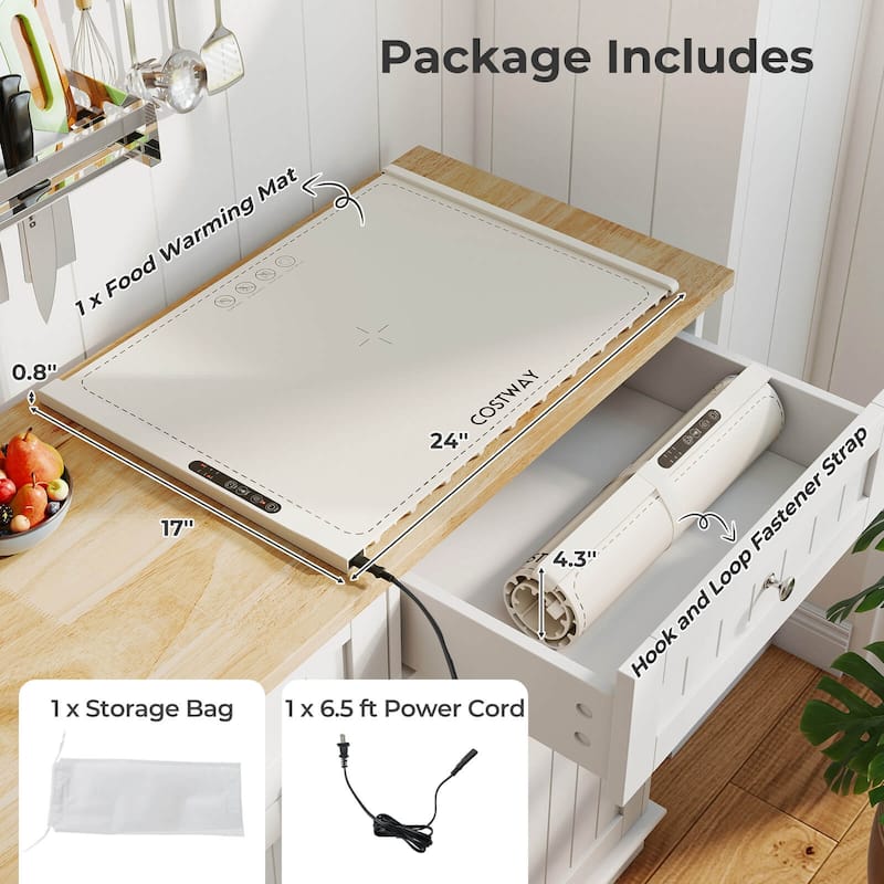 Costway Rollable & Portable Electric Warming Tray with Fasting Heating - See Details