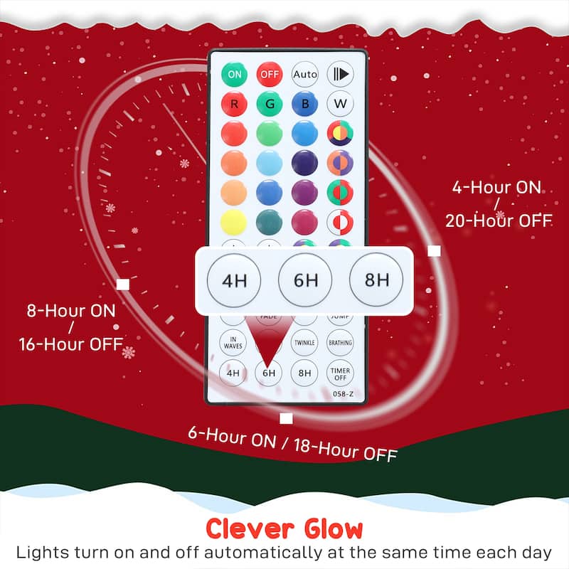 Outsunny 36in Lighted Xmas Wreath: Dual-Color LED, 44 Modes, Indoor/Outdoor