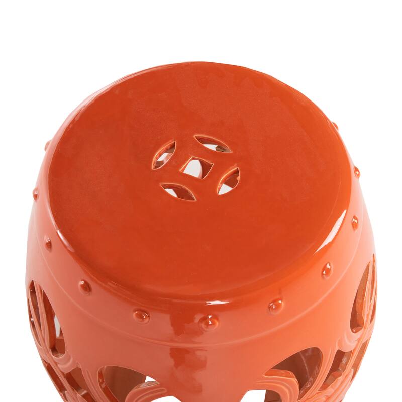 SAFAVIEH Dojna Vine White Ceramic Decorative Garden Stool