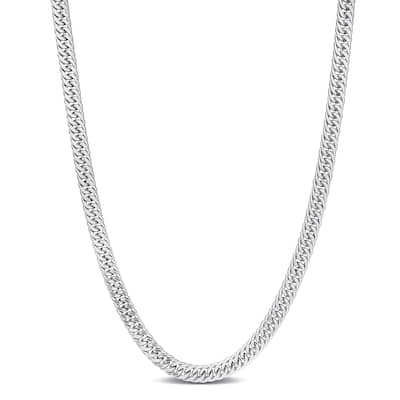 Miadora Sterling Silver Double Fancy Curb Link Necklace