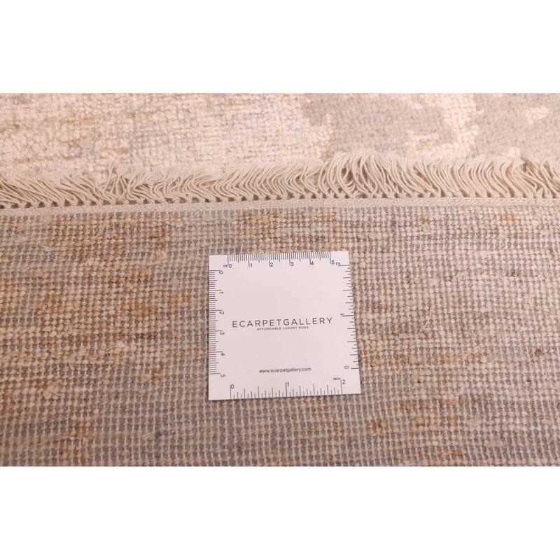 ECARPETGALLERY Hand-knotted Legacy Beige Silk, Wool Rug - 2'6 x 11'5