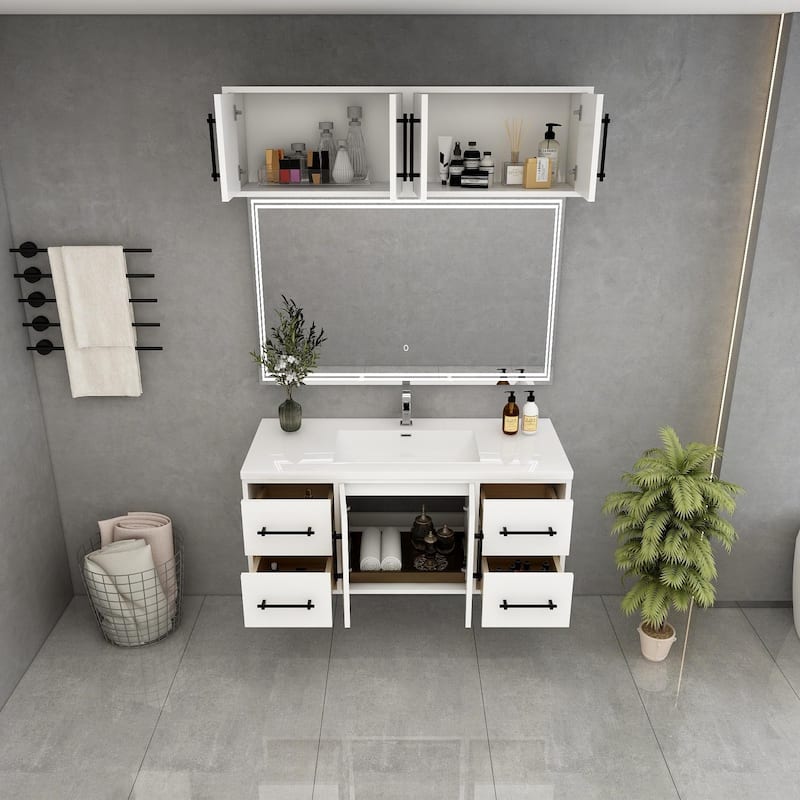 Victoria 48'' Wall-Mounted Vanity Set with Motion Sensor LED light Top Cabinet