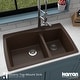 preview thumbnail 31 of 45, Karran Drop-In Quartz 60/40 Double Bowl Kitchen Sink