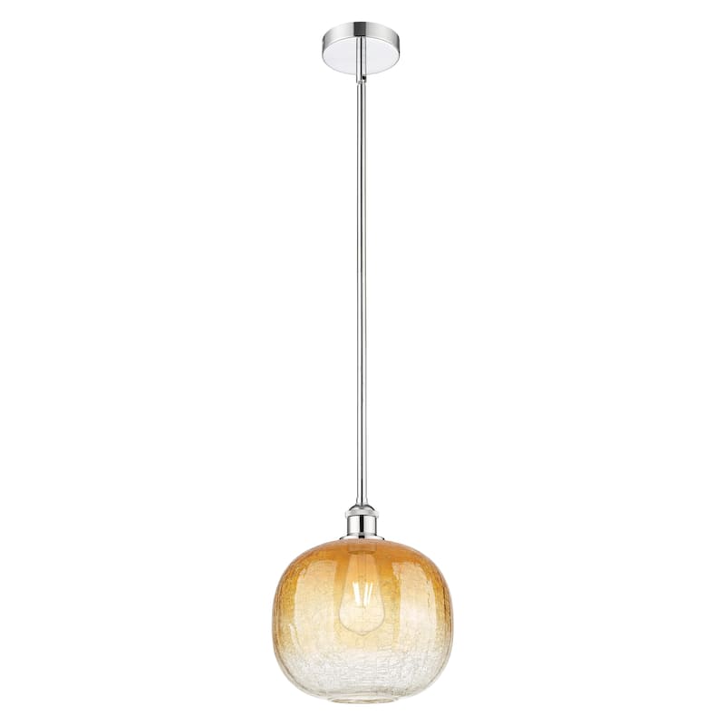 Innovations Lighting Endless Possibilities Edison - Brookhaven Sphere - 1 Light 11" Stem Hung Mini Pendant - Polished Chrome/Amber