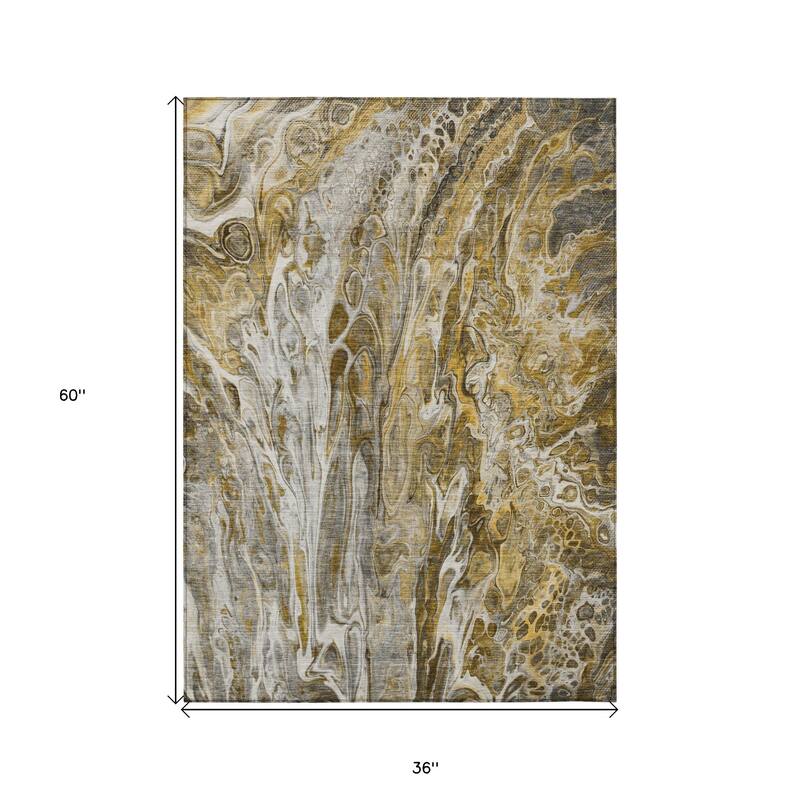 HomeRoots Abstract Contemporary Rectangle Outdoor Rug