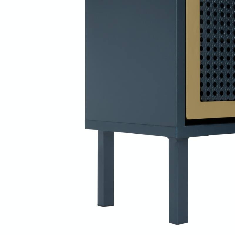 Modern Freestanding Shoe Storage Cabinet with 3 Metal Doors