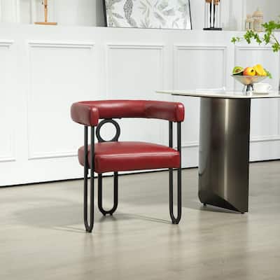 Contemporary Chenille Fabric Upholstered Accent/Dining Chair/Barrel Side Chairs Kitchen Armchair for Living Room set of 1