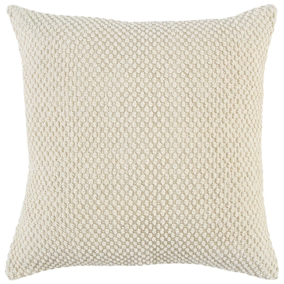20" Natural Beige Nubby Textured Modern Throw Pillow