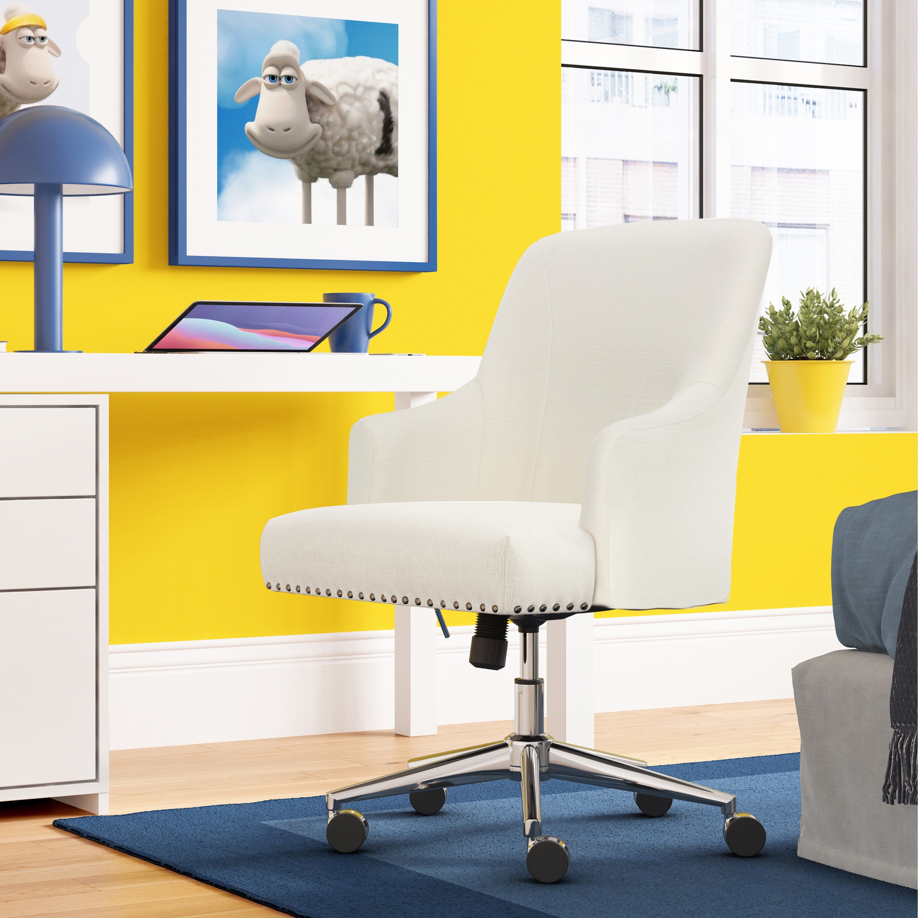 Serta Leighton Home Office Chair with Memory Foam Chrome Finished