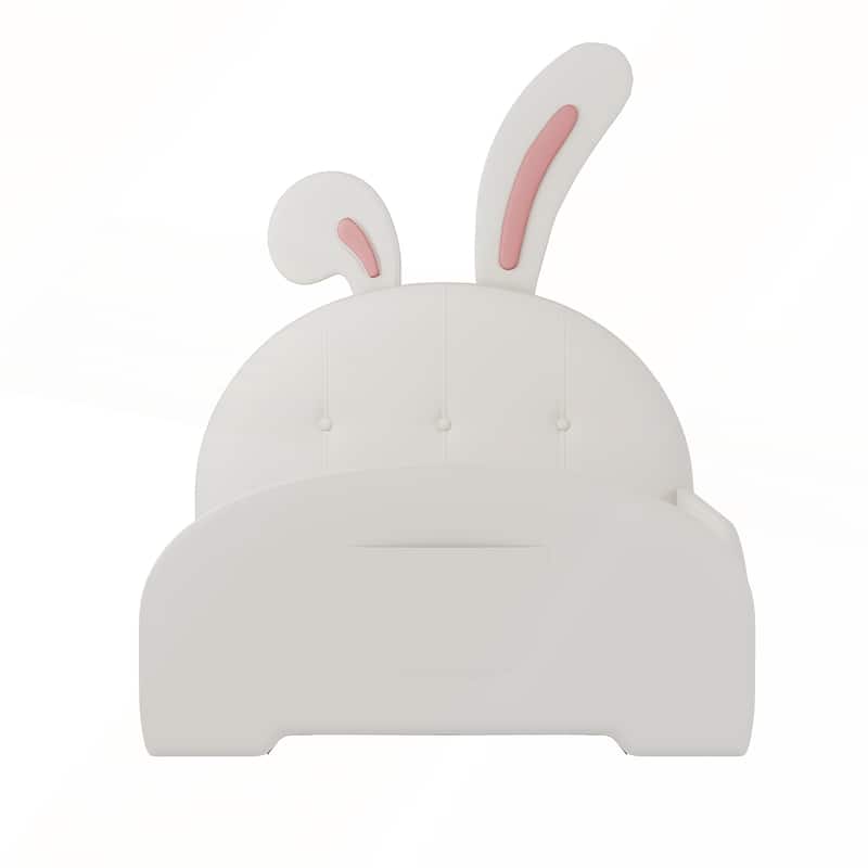 Twin size Upholstered Rabbit-Shape Princess Bed