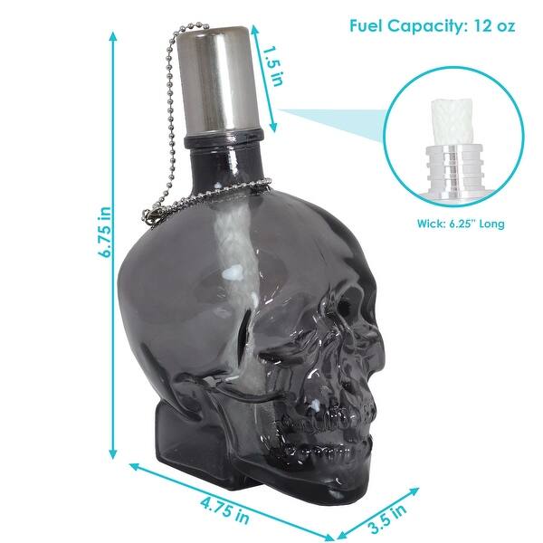 Sunnydaze Grinning Skull Glass Tabletop Torches Set of 4 Bed Bath
