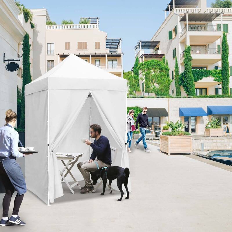 EAGLE PEAK 5x5 Instant Canopy with 4-Side Wall Panels, Small Pop up Portable Canopy Tent with Carry Bag
