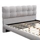 preview thumbnail 9 of 10, Platform Bed Frame, Chenille Low-Profile Grounded Bed with Cookie Shaped Headboard, Upholstered Wingback Bed wRound Wood Legs