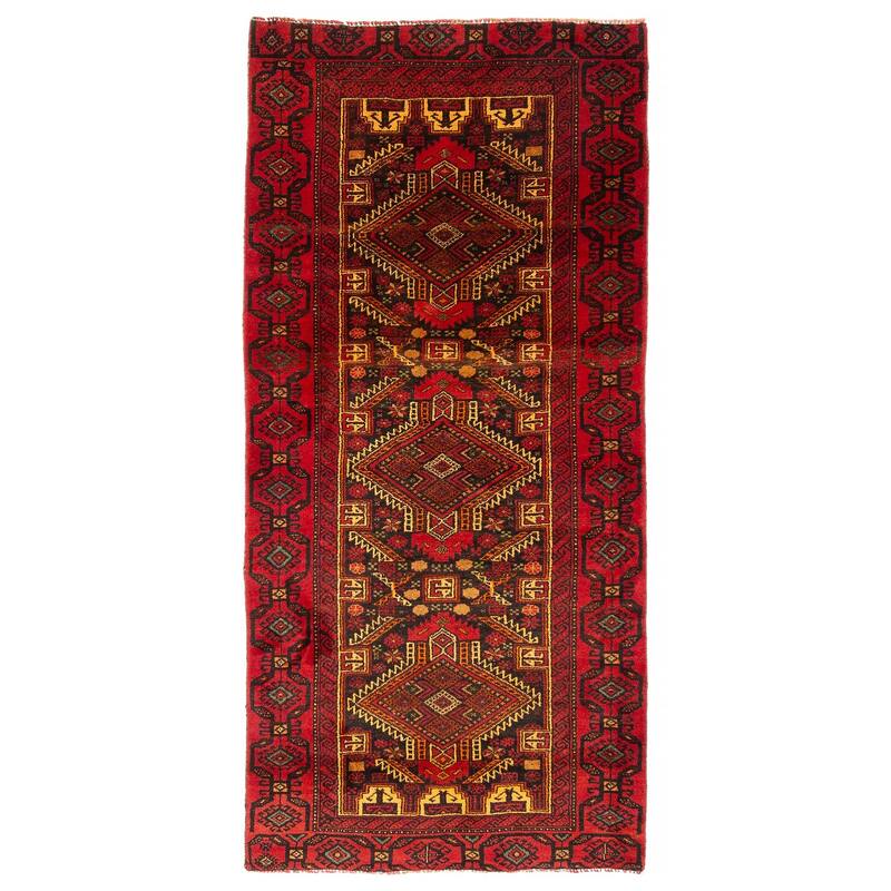 ECARPETGALLERY Hand-knotted Teimani Red Wool Rug - 2'10 x 6'1 - Red - 2'10 x 6'1
