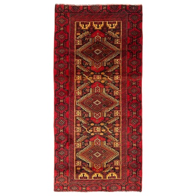 ECARPETGALLERY Hand-knotted Teimani Red Wool Rug - 2'10 x 6'1